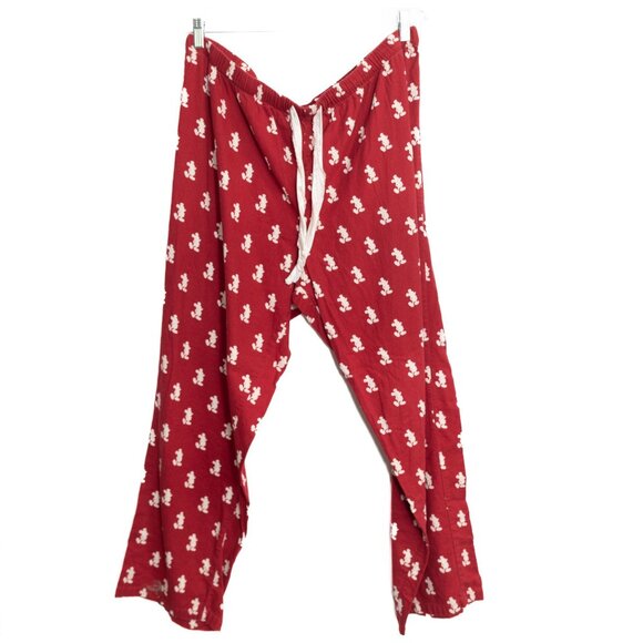Red Mickey Mouse Size 1X Print Loungewear Pajama Pants Soft Comfortable Disney - Picture 1 of 8